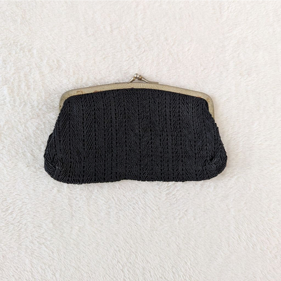 Vintage Black Woven Clutch Purse - Picture 2 of 9